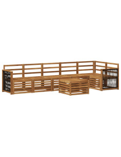 Set divano sezionale 6 pcs Naturale Legno di Acacia Massello