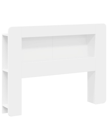 Testata del letto con archiviazione Bianco Legno ingegnerizzato