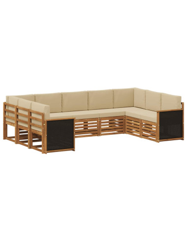 Set divano sezionale con cuscino 7 pcs Naturale
