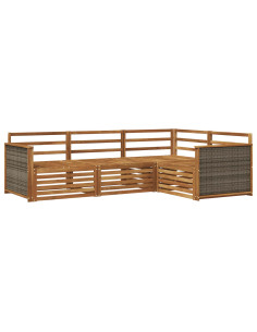 Set di divani da esterno 4 pcs Naturale