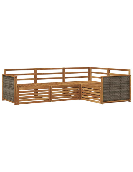 Set di divani da esterno 4 pcs Naturale
