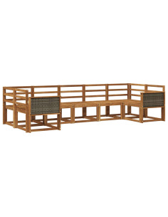 Set di divani da esterno 7 pcs Naturale