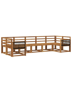 Set di divani da esterno 7 pcs Naturale