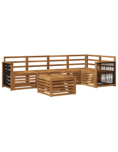 Set divano sezionale 5 pcs Naturale Legno di Acacia Massello