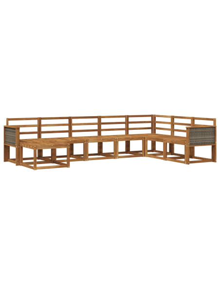 Set di divani da esterno 8 pcs Naturale