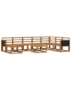 Set di divani da esterno 9 pcs Naturale