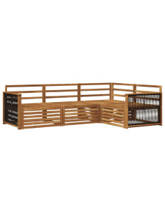 Set di divani da esterno 4 pcs Naturale