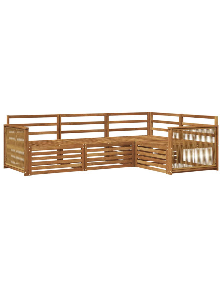 Set di divani da esterno 4 pcs Naturale