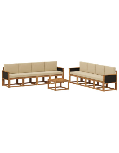 Set di divani da esterno con cuscino 7 pcs Naturale