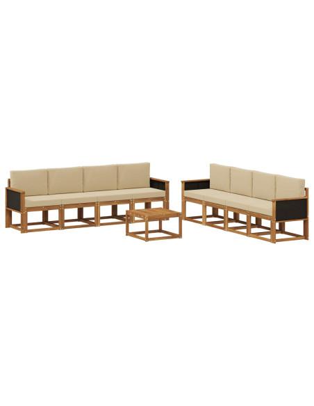 Set di divani da esterno con cuscino 7 pcs Naturale