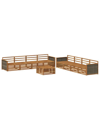 Set di divani da esterno 9 pcs Naturale