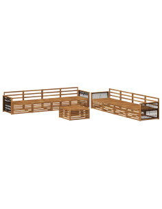Set di divani da esterno 9 pcs Naturale