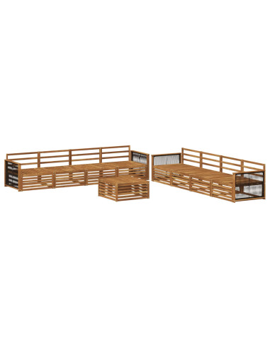 Set di divani da esterno 9 pcs Naturale