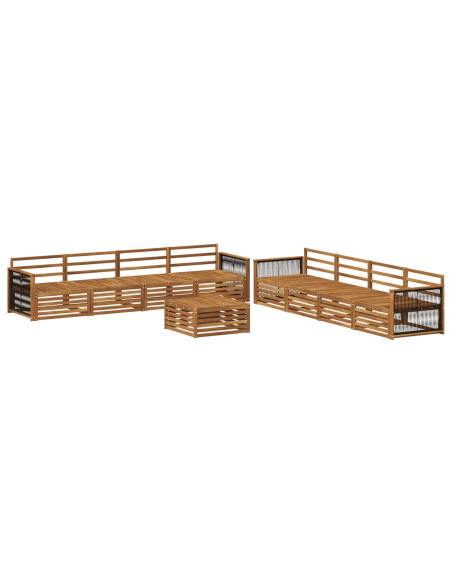 Set di divani da esterno 9 pcs Naturale