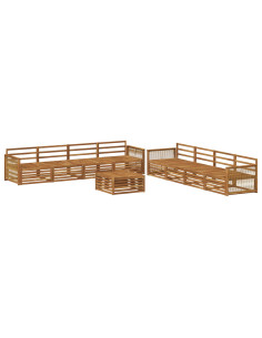 Set di divani da esterno 9 pcs Naturale