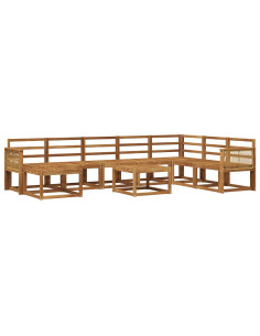 Set di divani da esterno 9 pcs Naturale