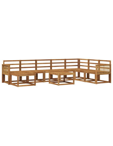 Set di divani da esterno 9 pcs Naturale