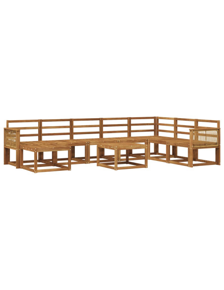 Set di divani da esterno 9 pcs Naturale