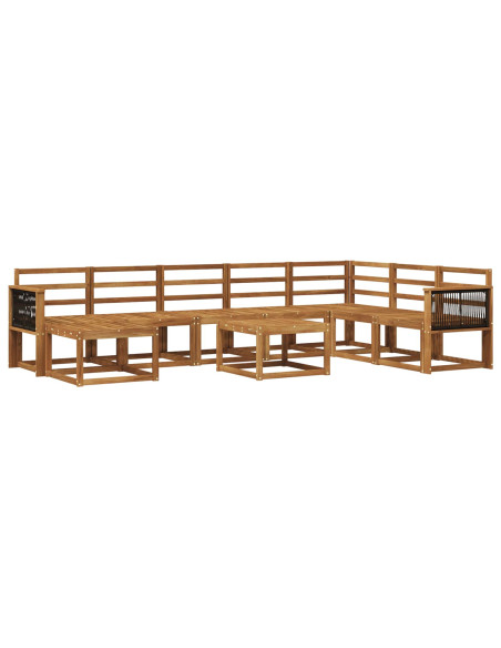 Set di divani da esterno 9 pcs Naturale