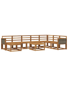 Set di divani da esterno 9 pcs Naturale