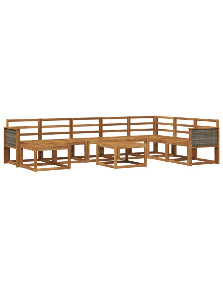 Set di divani da esterno 9 pcs Naturale