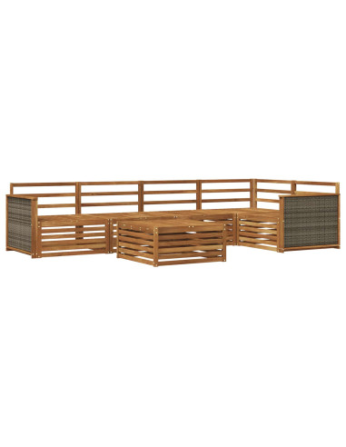 Set di divani da esterno 6 pcs Naturale