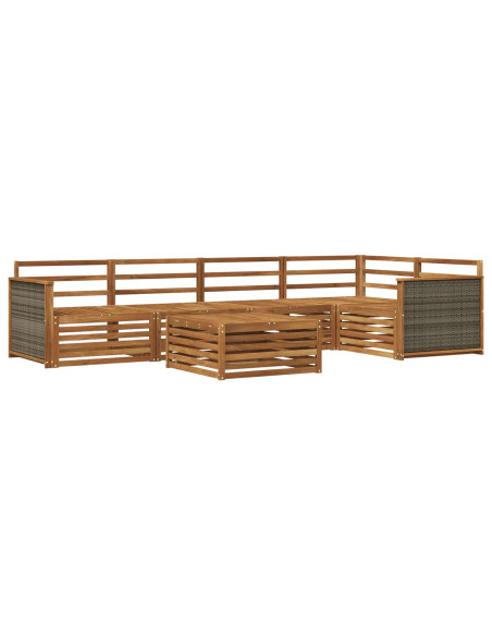 Set di divani da esterno 6 pcs Naturale