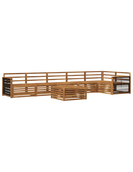 Set di divani da esterno 7 pcs Naturale