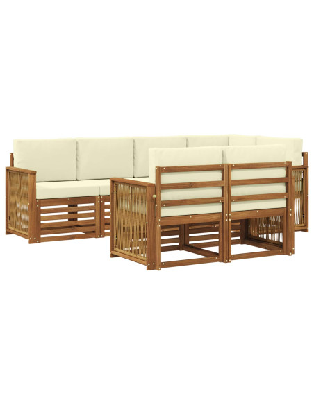Set divano sezionale con cuscino 6 pcs Naturale e Crema