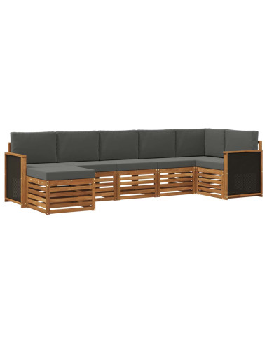 Set divano sezionale con cuscino 6 pcs Naturale e Antracite