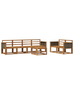 Set di divani da esterno 6 pcs Naturale
