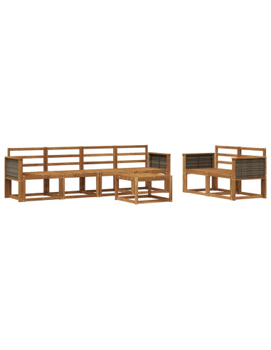 Set di divani da esterno 6 pcs Naturale