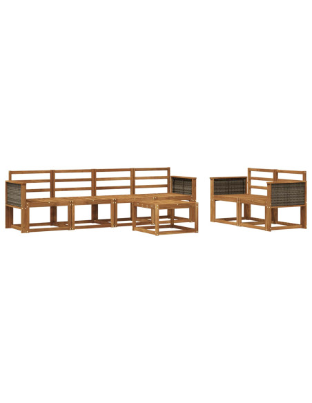 Set di divani da esterno 6 pcs Naturale