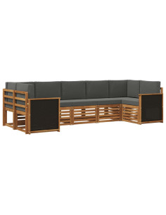 Set divano sezionale con cuscino 6 pcs Naturale e Antracite