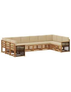 Set divano sezionale con cuscino 7 pcs Naturale