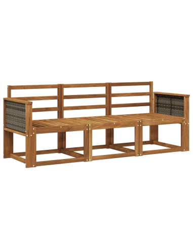 Set di divani da esterno 3 pcs Naturale
