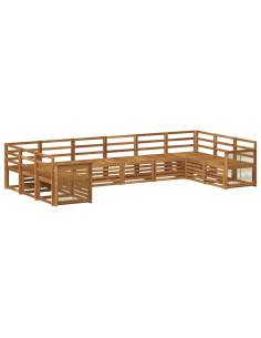 Set divano sezionale 7 pcs Naturale Legno di Acacia Massello