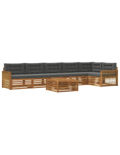 Set di divani da esterno con cuscino 7 pcs Naturale e Antracite