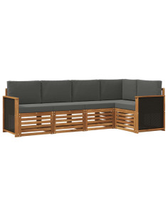 Set divano sezionale con cuscino 4 pcs Naturale e Antracite