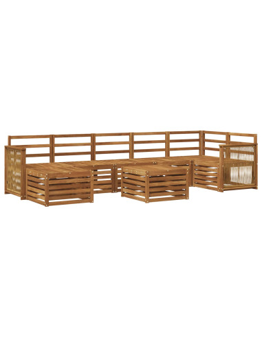 Set di divani da esterno 7 pcs Naturale