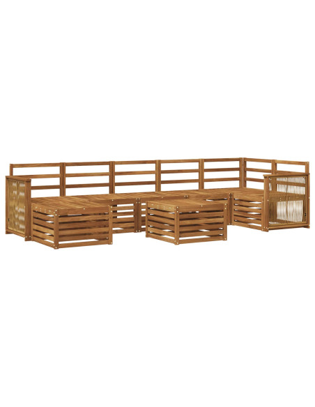 Set di divani da esterno 7 pcs Naturale