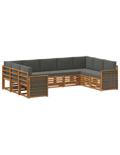 Set divano sezionale con cuscino 7 pcs Naturale e Antracite
