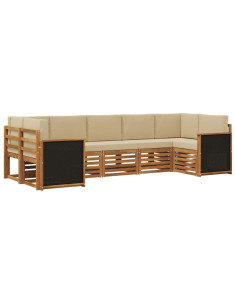 Set divano sezionale con cuscino 6 pcs Naturale