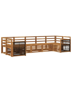 Set divano sezionale 6 pcs Naturale Legno di Acacia Massello