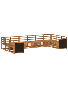 Set divano sezionale 7 pcs Naturale Legno di Acacia Massello