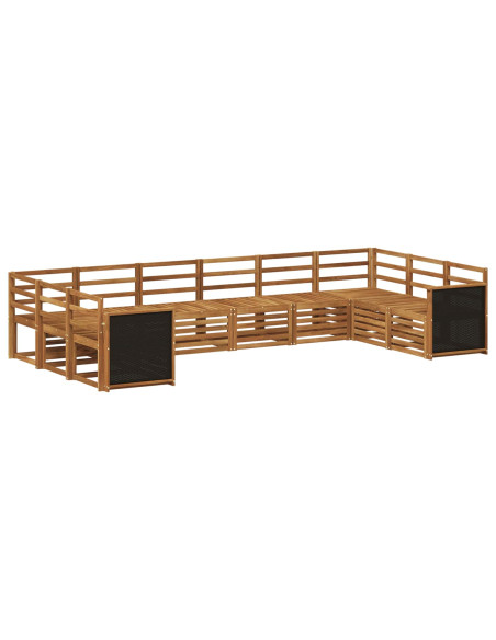 Set divano sezionale 7 pcs Naturale Legno di Acacia Massello