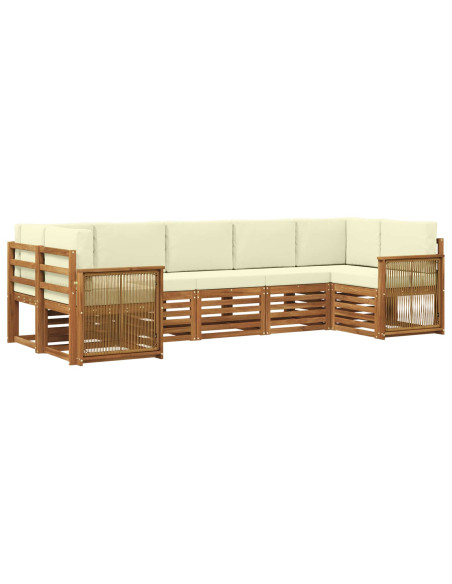 Set divano sezionale con cuscino 6 pcs Naturale e Crema