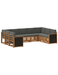 Set divano sezionale con cuscino 7 pcs Naturale e Antracite