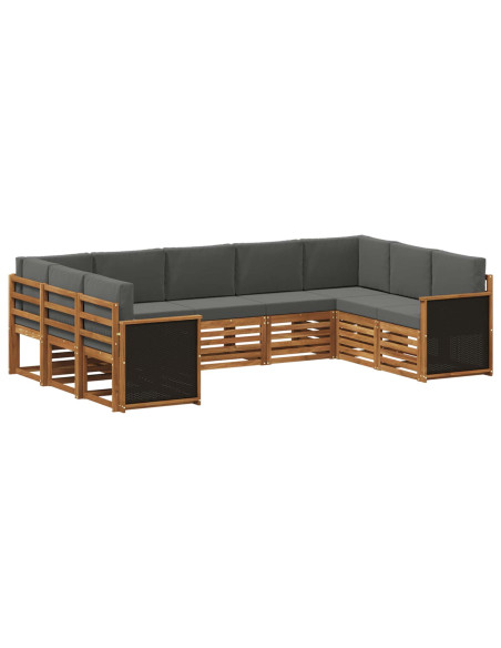 Set divano sezionale con cuscino 7 pcs Naturale e Antracite