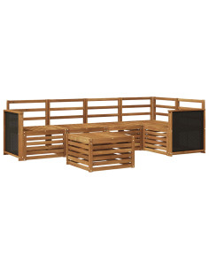 Set divano sezionale 5 pcs Naturale Legno di Acacia Massello